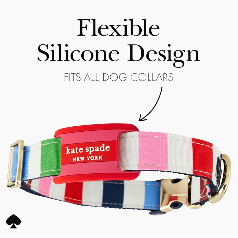 NIB Kate Spade Seaside Strip Dog Collar AirTag Case - Picture 4 of 7